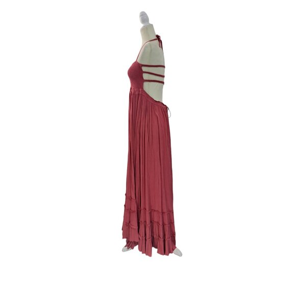 Free People Brick Red Endless Summer Extratropical Maxi Strappy Back Boho XS - Picture 7 of 9